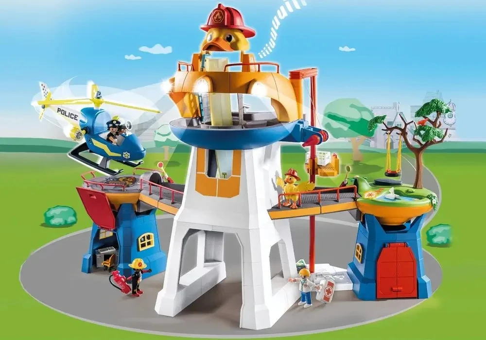 PLAYMOBIL - 70910 - Antis pagal iškvietimą būstinė - 119 vnt. - Vaikas - Balta ir oranžinė