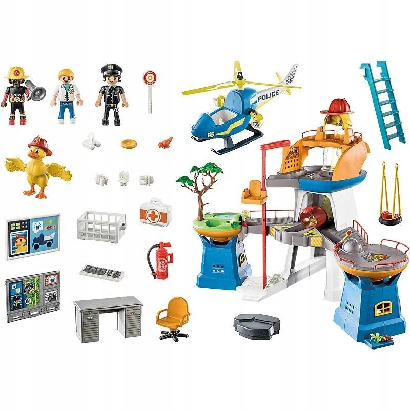 PLAYMOBIL - 70910 - Antis pagal iškvietimą būstinė - 119 vnt. - Vaikas - Balta ir oranžinė