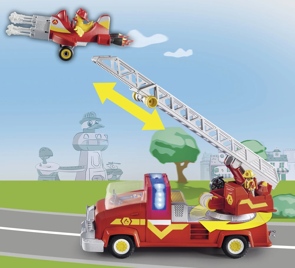 PLAYMOBIL - 70911 - ANTIS ON CALL - Gaisrinis automobilis su ištraukiamomis kopėčiomis ir nuimama plokštuma