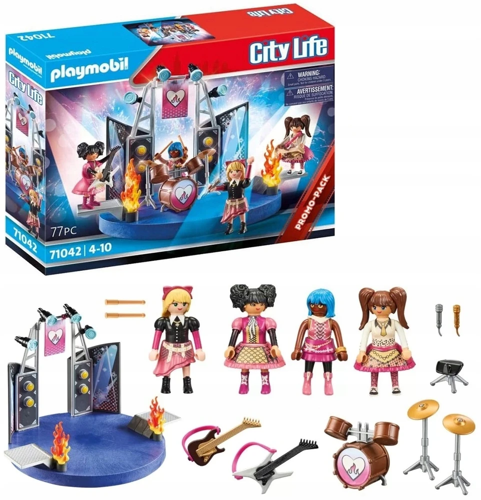 Žaislų rinkinys - Playmobil 71042 City Life Music Band (Playmobil, muzikantai, instrumentai)