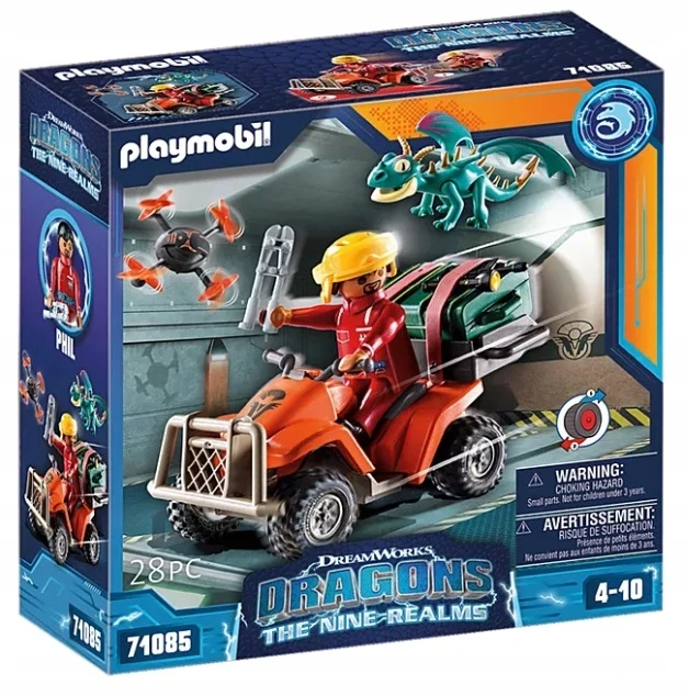 PLAYMOBIL 71085 Dragons Quad & Phil, Dragons The Nine Kingdoms, 28 vnt, nuo 4 metų