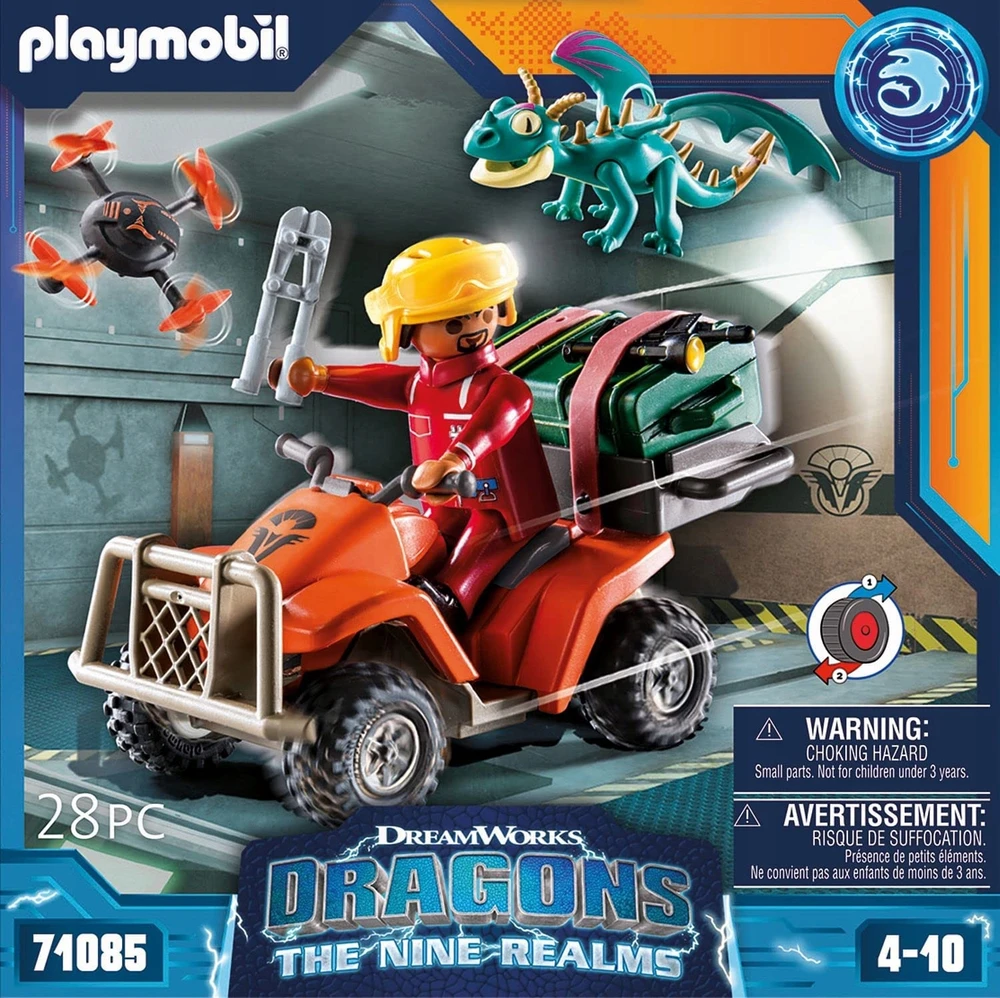 PLAYMOBIL 71085 Dragons Quad & Phil, Dragons The Nine Kingdoms, 28 vnt, nuo 4 metų