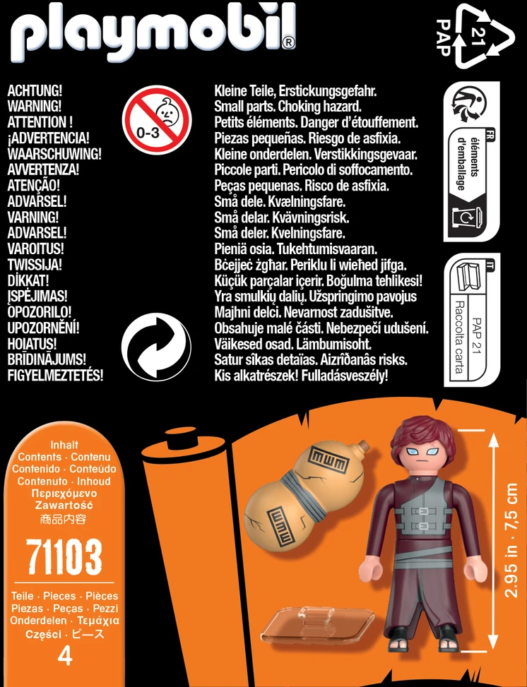 PLAYMOBIL 71103 Naruto Shippuden Gaara 4 vnt