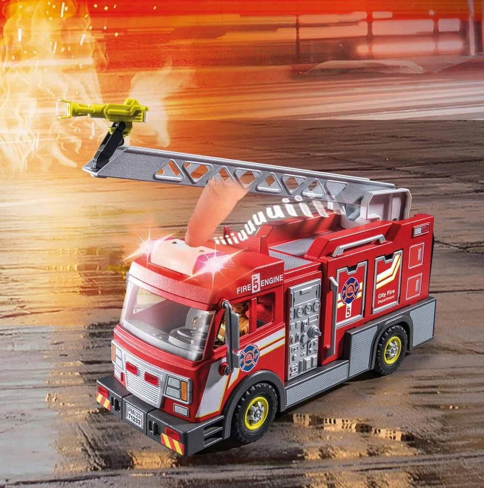 PLAYMOBIL 71233 FIRE TRUCK LIGHTS SOUND ugniagesių žarnų kopėčios