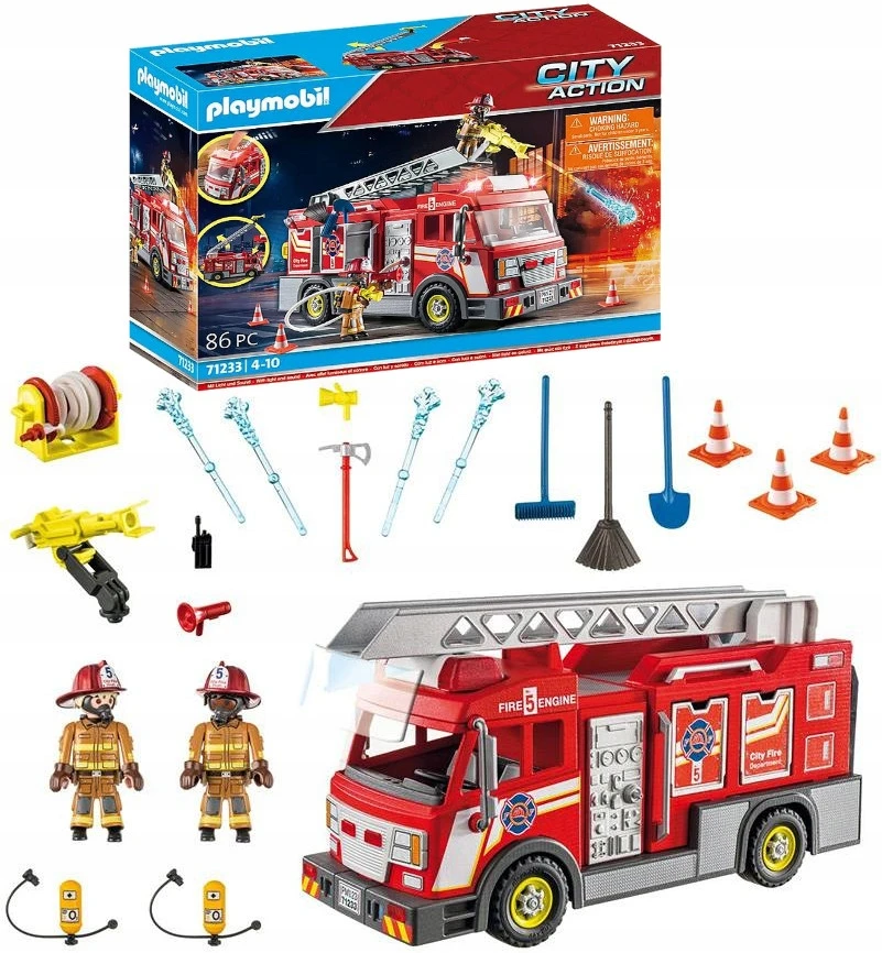PLAYMOBIL 71233 FIRE TRUCK LIGHTS SOUND ugniagesių žarnų kopėčios