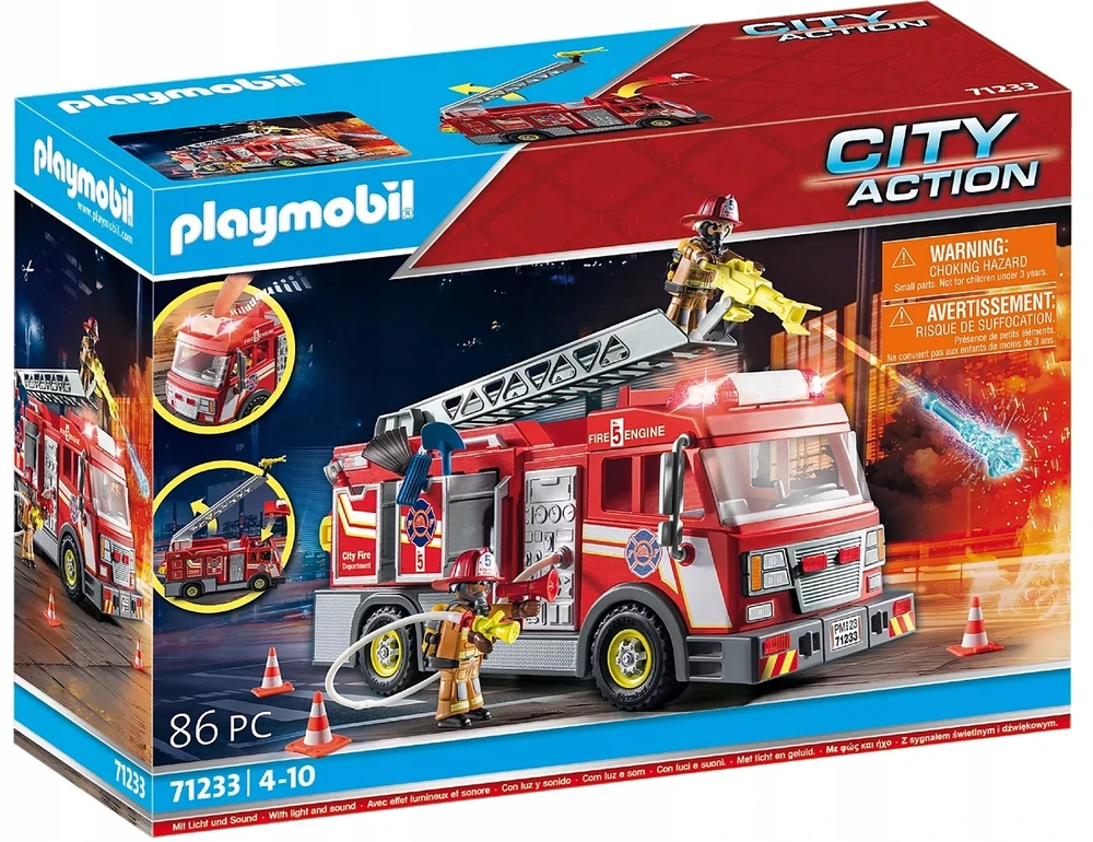 PLAYMOBIL 71233 FIRE TRUCK LIGHTS SOUND ugniagesių žarnų kopėčios
