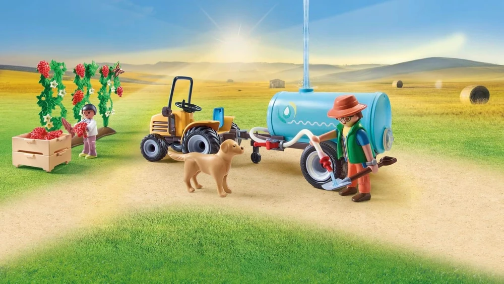 Playmobil Country 71442 Traktorius su priekaba ir vandens baku