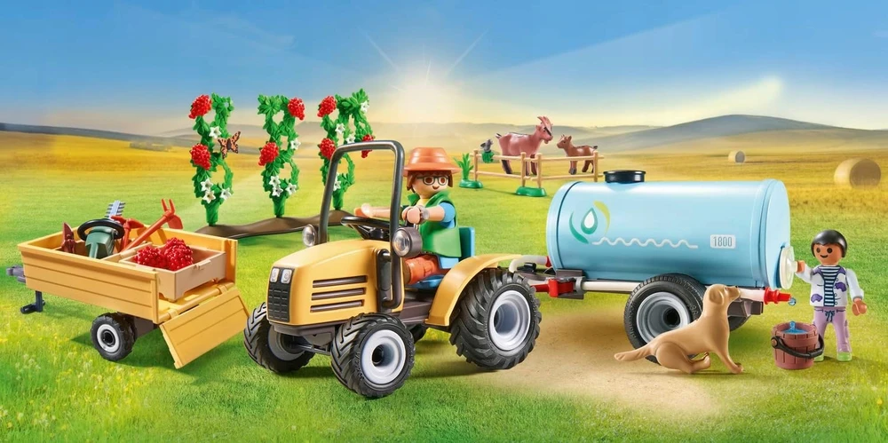 Playmobil Country 71442 Traktorius su priekaba ir vandens baku