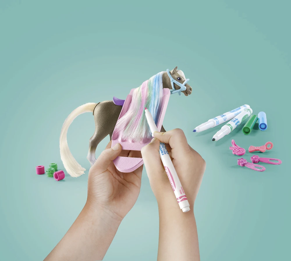 „Playmobil“ krioklio žirgai, 71640, kūrybinis rinkinys su žirgu ir žymekliais