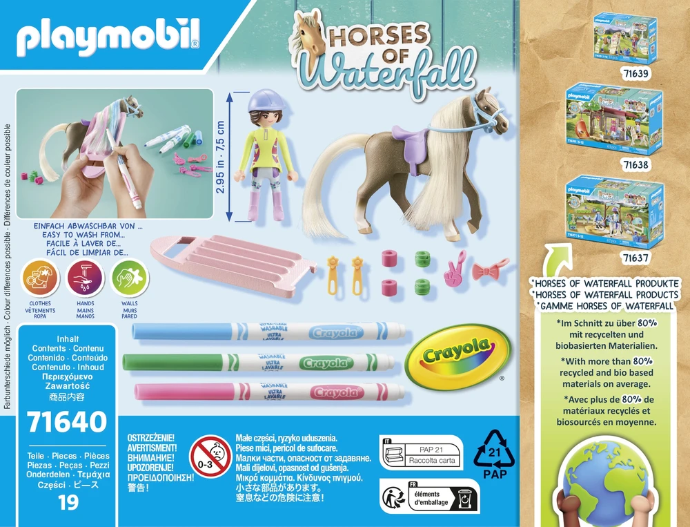 „Playmobil“ krioklio žirgai, 71640, kūrybinis rinkinys su žirgu ir žymekliais