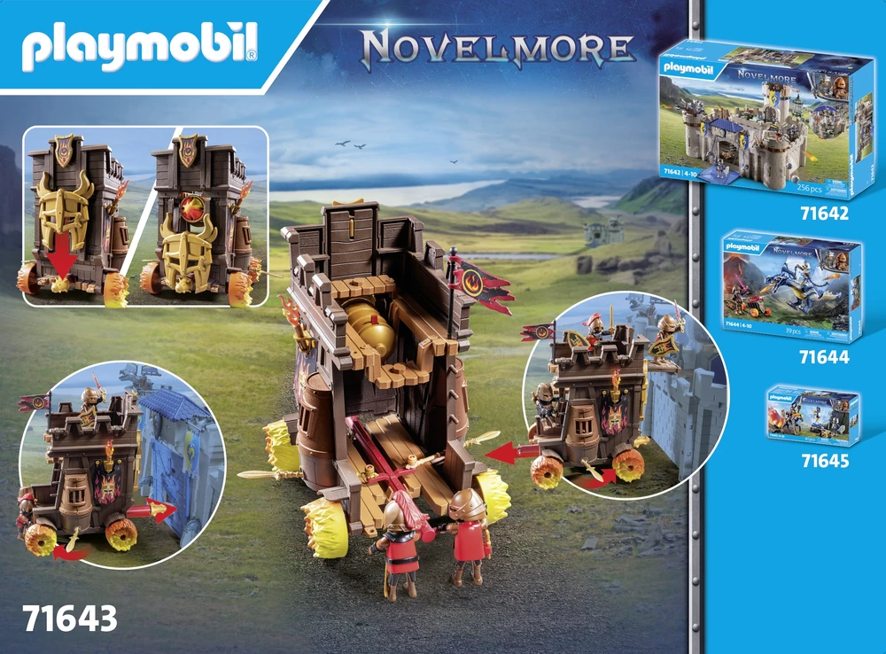 PLAYMOBIL 71643 Battle Wagon Novelmore Knights Fire Cannon Castle Series