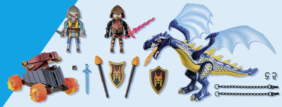 PLAYMOBIL 71644 Kariai su drakonais ir patranka, Novelmore, Drakonas, 39 dalys, Nuo 4 metų