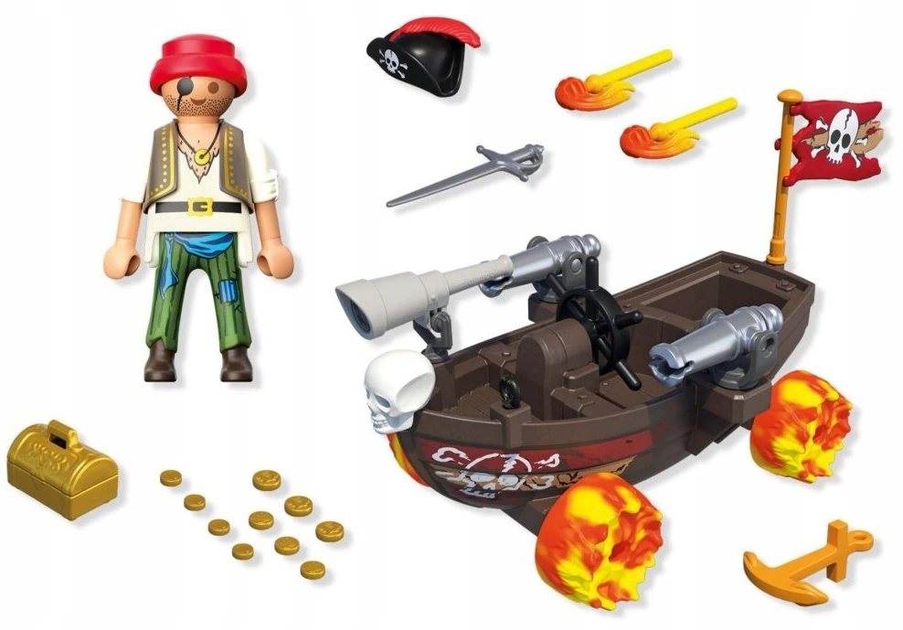 PLAYMOBIL 71720 Piratų laivo žaidimas, Funstars, 45 dalys, Nuo 4 metų