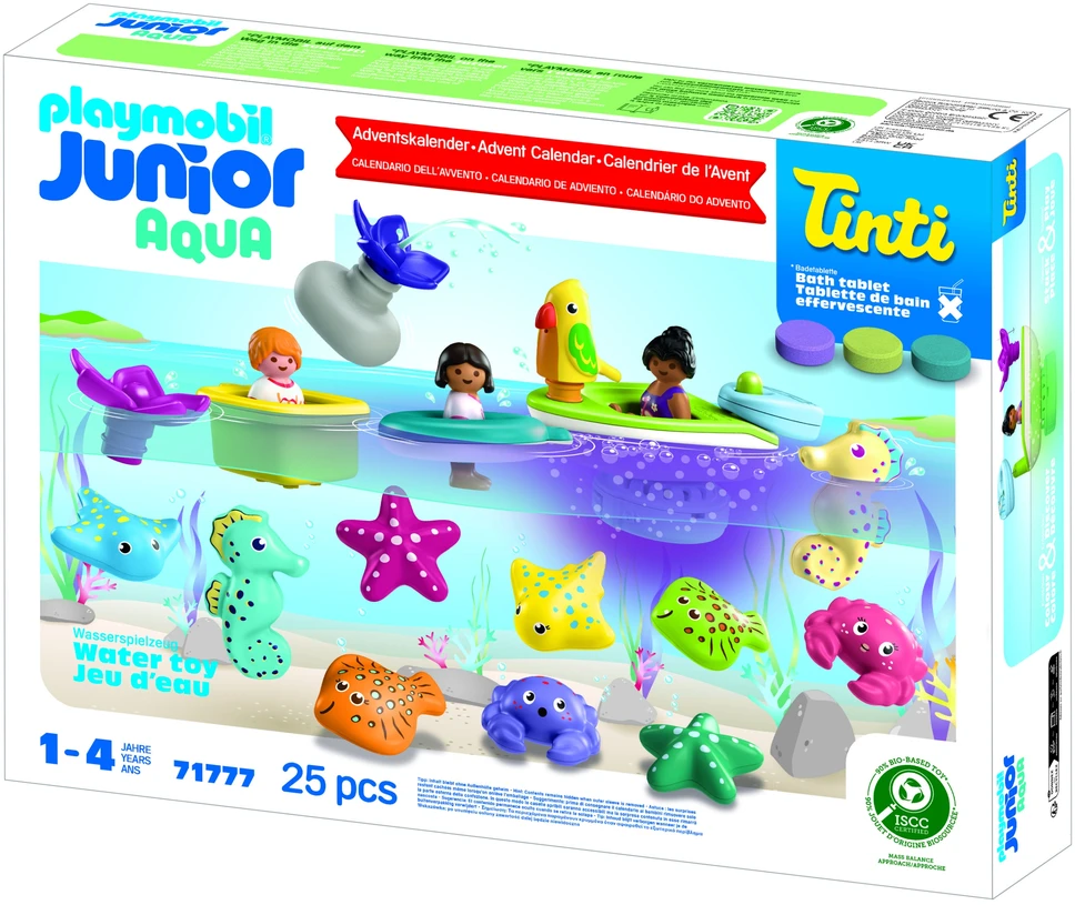 PLAYMOBIL - JUNIOR ir Tinti: Spalvingas maudymosi laikas Kalėdų atgalinis skaičiavimas (71777)