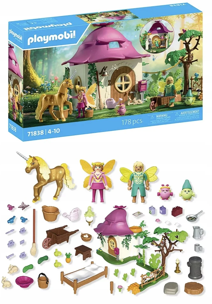 „Playmobil Princess Magic 71838“ jaukus fėjų namelis ir Auksinė vienaragis