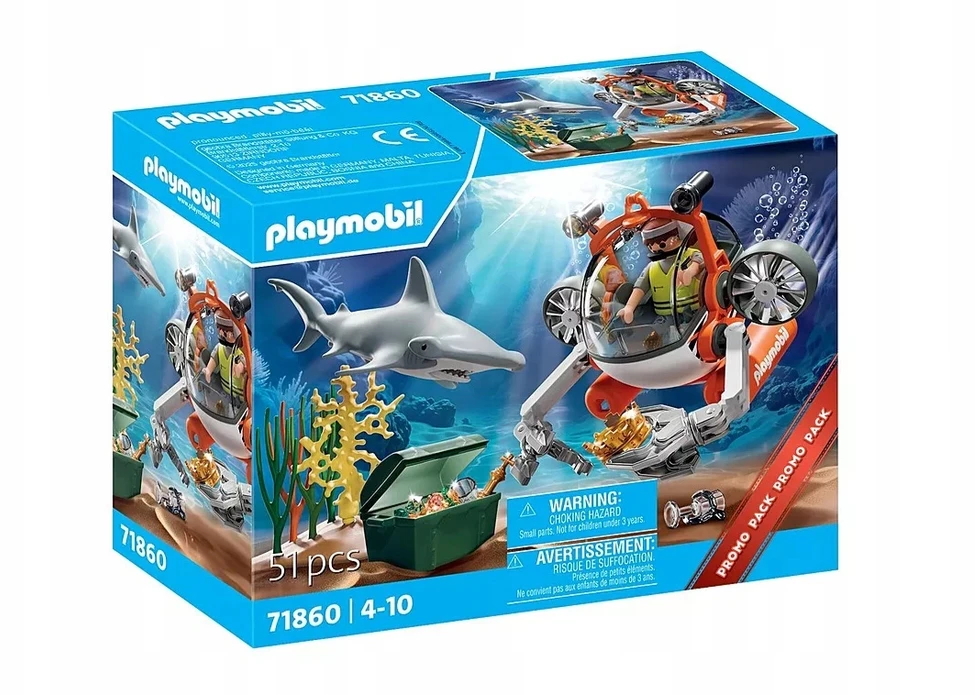 PLAYMOBIL 71860 Lobių medžioklė su povandeniniu laivu, Tyrinėtojai, Promo rinkiniai, 51 dalis, Nuo 4 metų