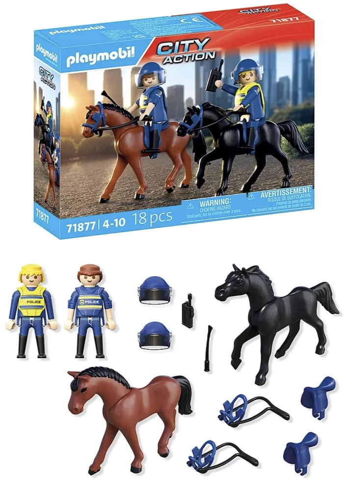 Playmobil 71877 2 raiteliai policininkai su savo arkliais