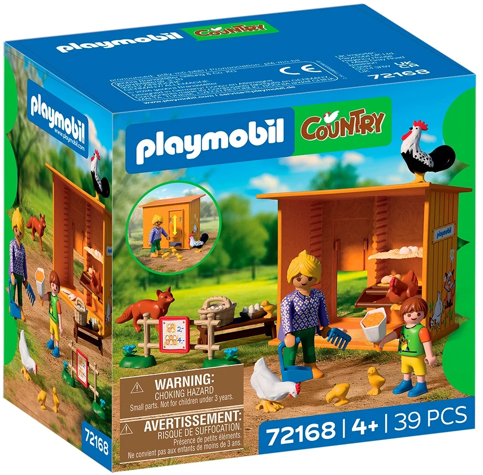 PLAYMOBIL 72168 Kiaušinių rinkimas vištidėje, lapė, Kaimo ūkis, 39 dalys, nuo 4 metų