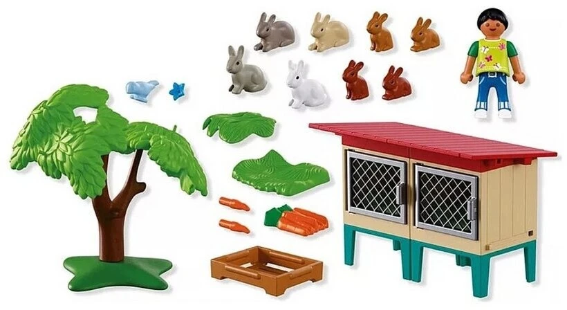 PLAYMOBIL 72170 Triušio narvas ir priedai, Kaimo ūkis, 35 dalys, nuo 4 metų