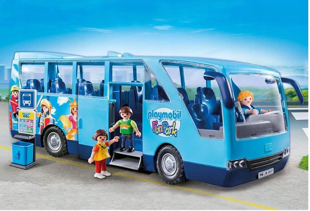 PLAYMOBIL 9117 Mokyklinio autobuso vaikų kelionės autobusų stotelė