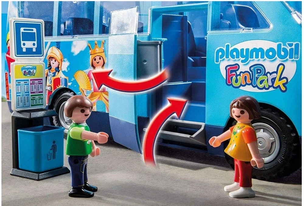 PLAYMOBIL 9117 Mokyklinio autobuso vaikų kelionės autobusų stotelė
