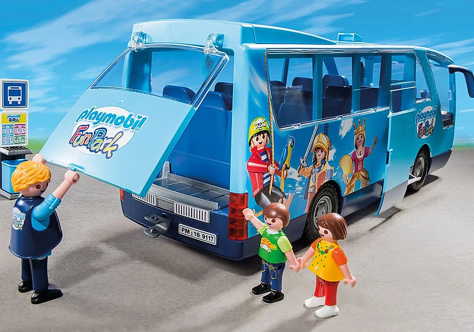 PLAYMOBIL 9117 Mokyklinio autobuso vaikų kelionės autobusų stotelė