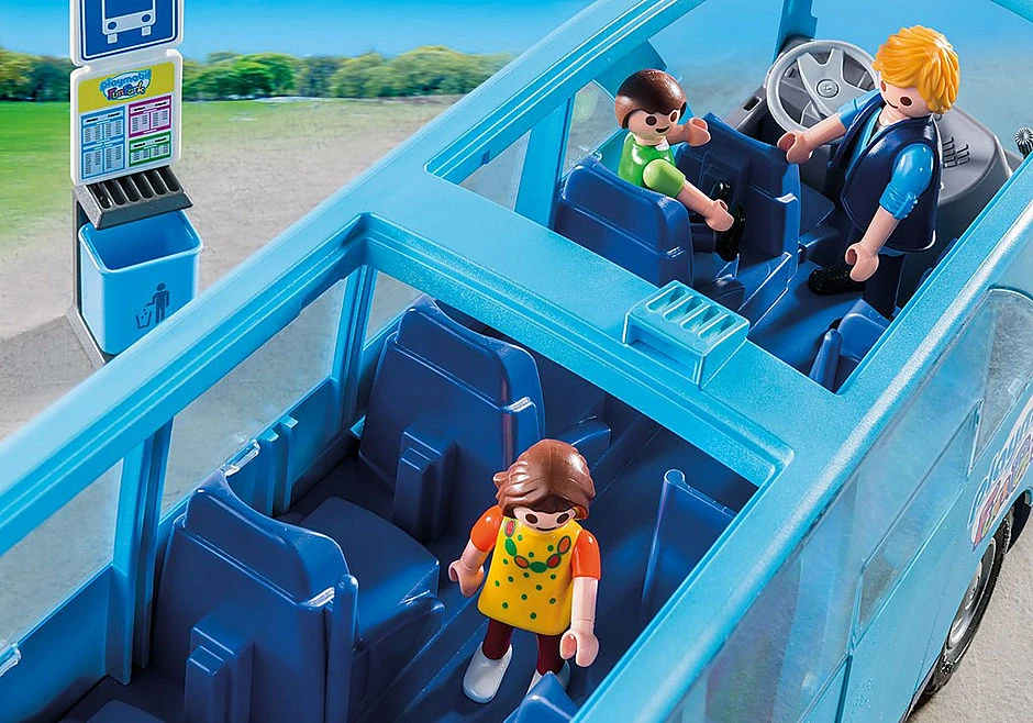 PLAYMOBIL 9117 Mokyklinio autobuso vaikų kelionės autobusų stotelė