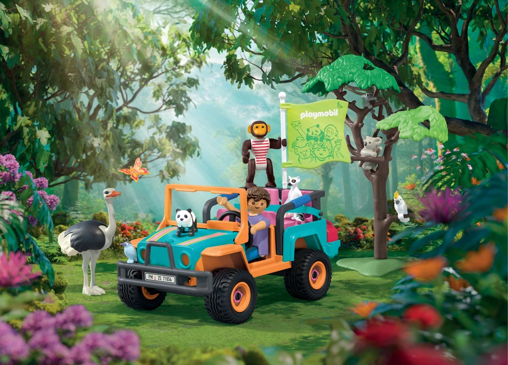 „Playmobil Animals & Friends“ 71854 Spalvinga visureigė transporto priemonė