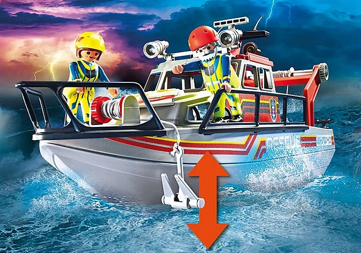 PLAYMOBIL BLOCKS 70140 FIRE BRITAIN RESCUE BOAT BOAT