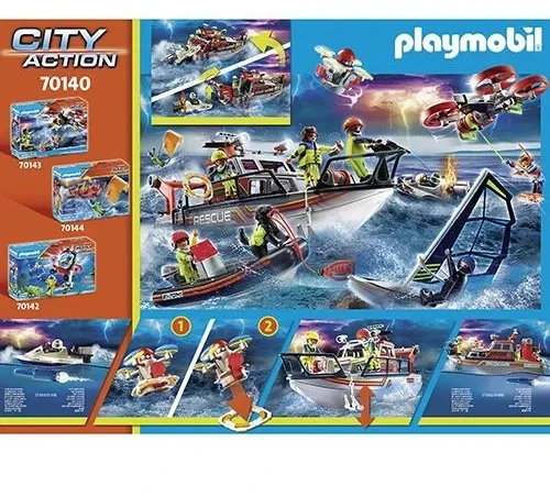 PLAYMOBIL BLOCKS 70140 FIRE BRITAIN RESCUE BOAT BOAT