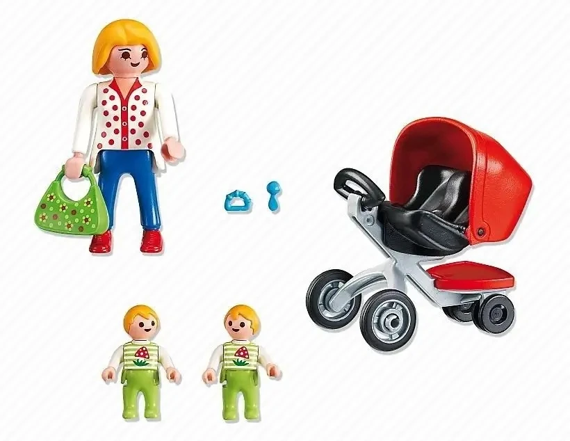 PLAYMOBIL CITY LIFE motina su vežimėliu dvynukų, 5573