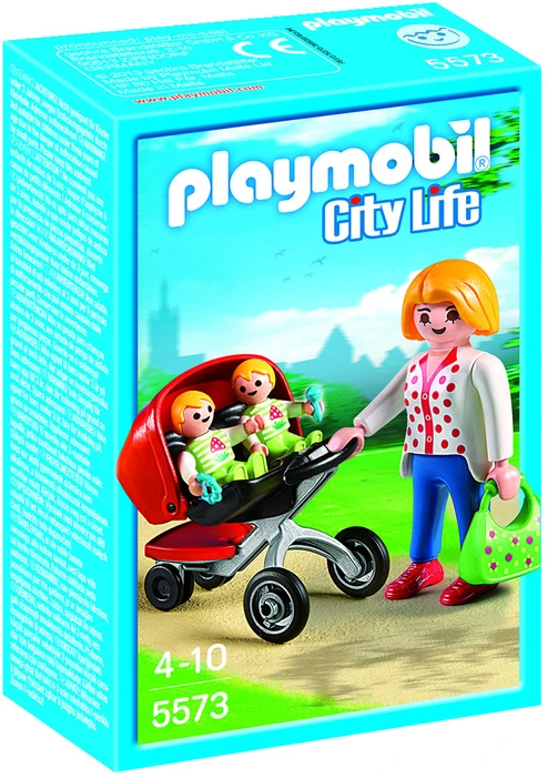 PLAYMOBIL CITY LIFE motina su vežimėliu dvynukų, 5573