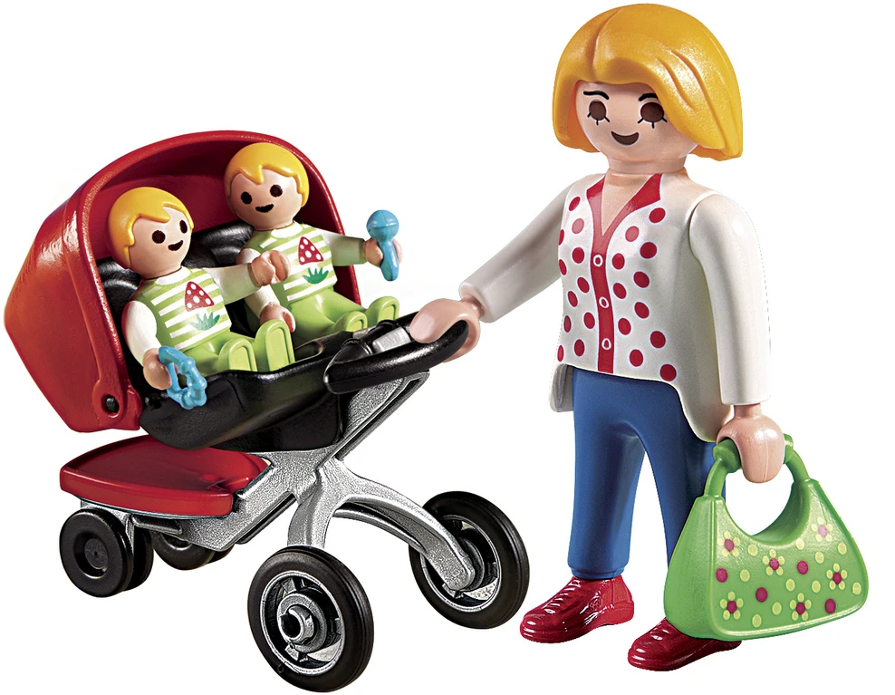 PLAYMOBIL CITY LIFE motina su vežimėliu dvynukų, 5573