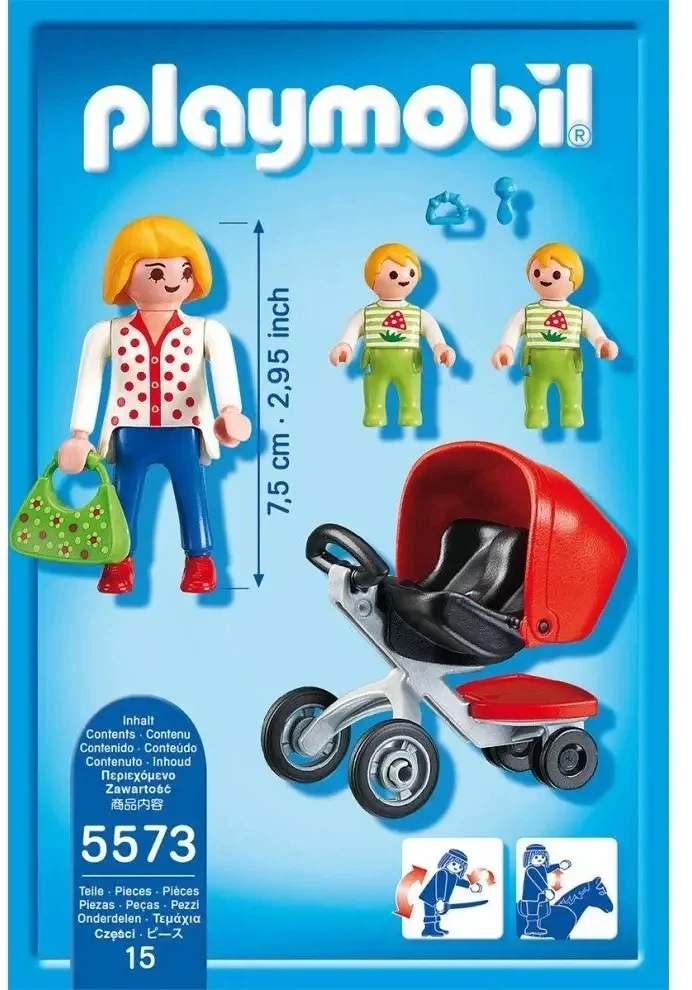 PLAYMOBIL CITY LIFE motina su vežimėliu dvynukų, 5573