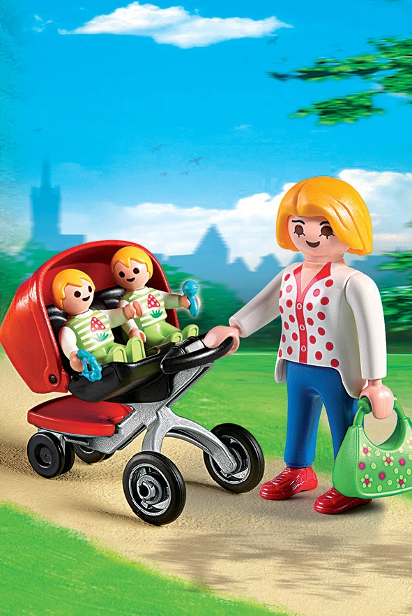 PLAYMOBIL CITY LIFE motina su vežimėliu dvynukų, 5573