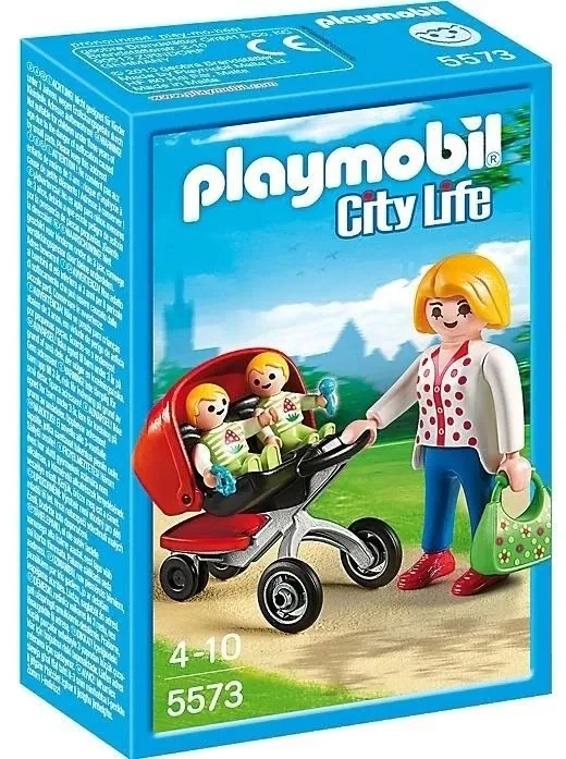 PLAYMOBIL CITY LIFE motina su vežimėliu dvynukų, 5573