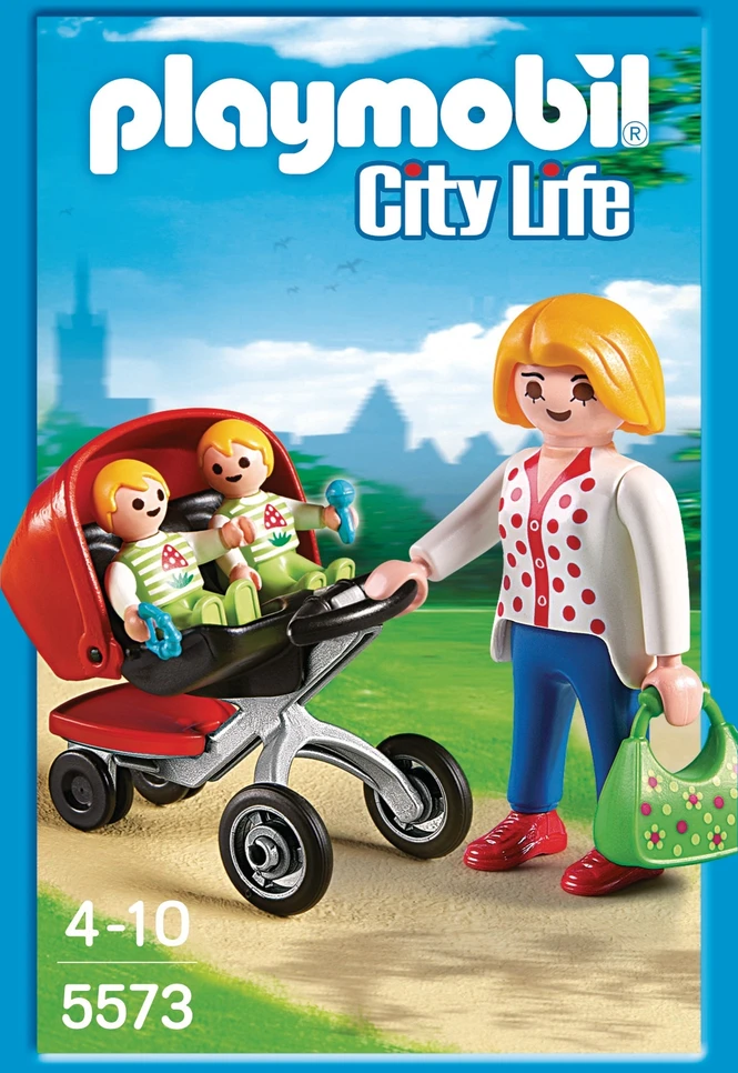PLAYMOBIL CITY LIFE motina su vežimėliu dvynukų, 5573