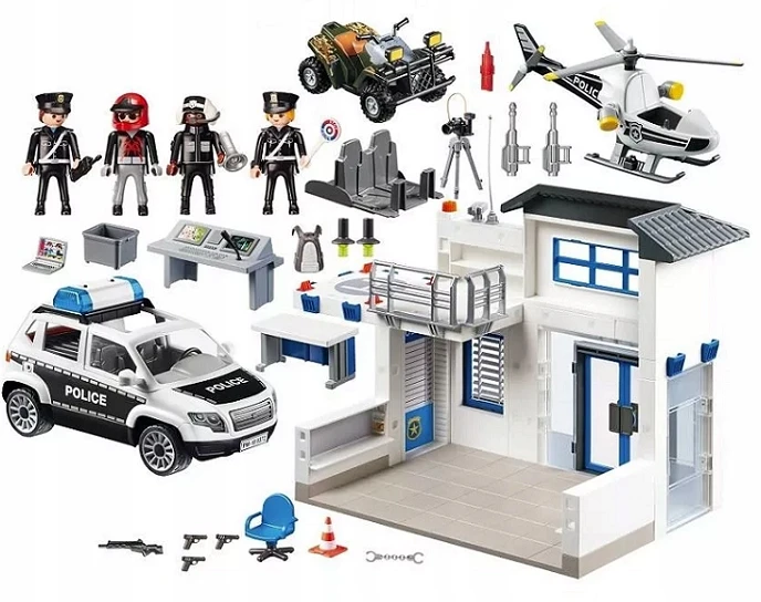 Žaislų Rinkinys - Playmobil 9372 City Action Policijos Nuovada Su Figūrėlėmis Ir Priedais - Marga