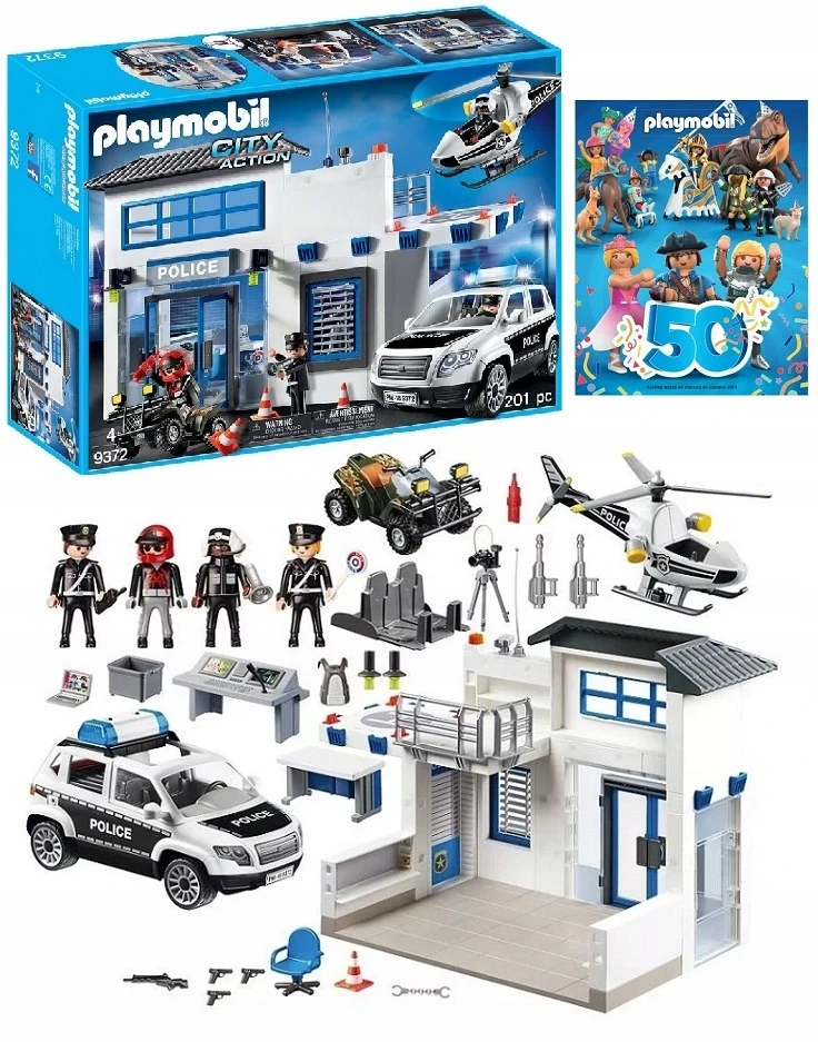 Žaislų Rinkinys - Playmobil 9372 City Action Policijos Nuovada Su Figūrėlėmis Ir Priedais - Marga