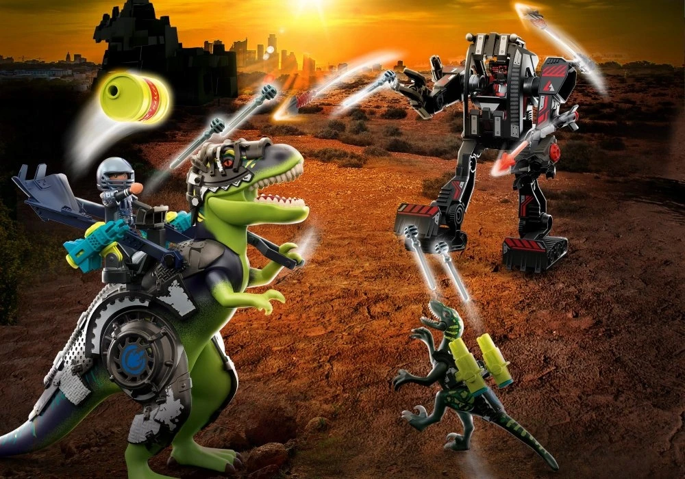 PLAYMOBIL – Dino Rise – tiranozauras ir milžiniškas robotas