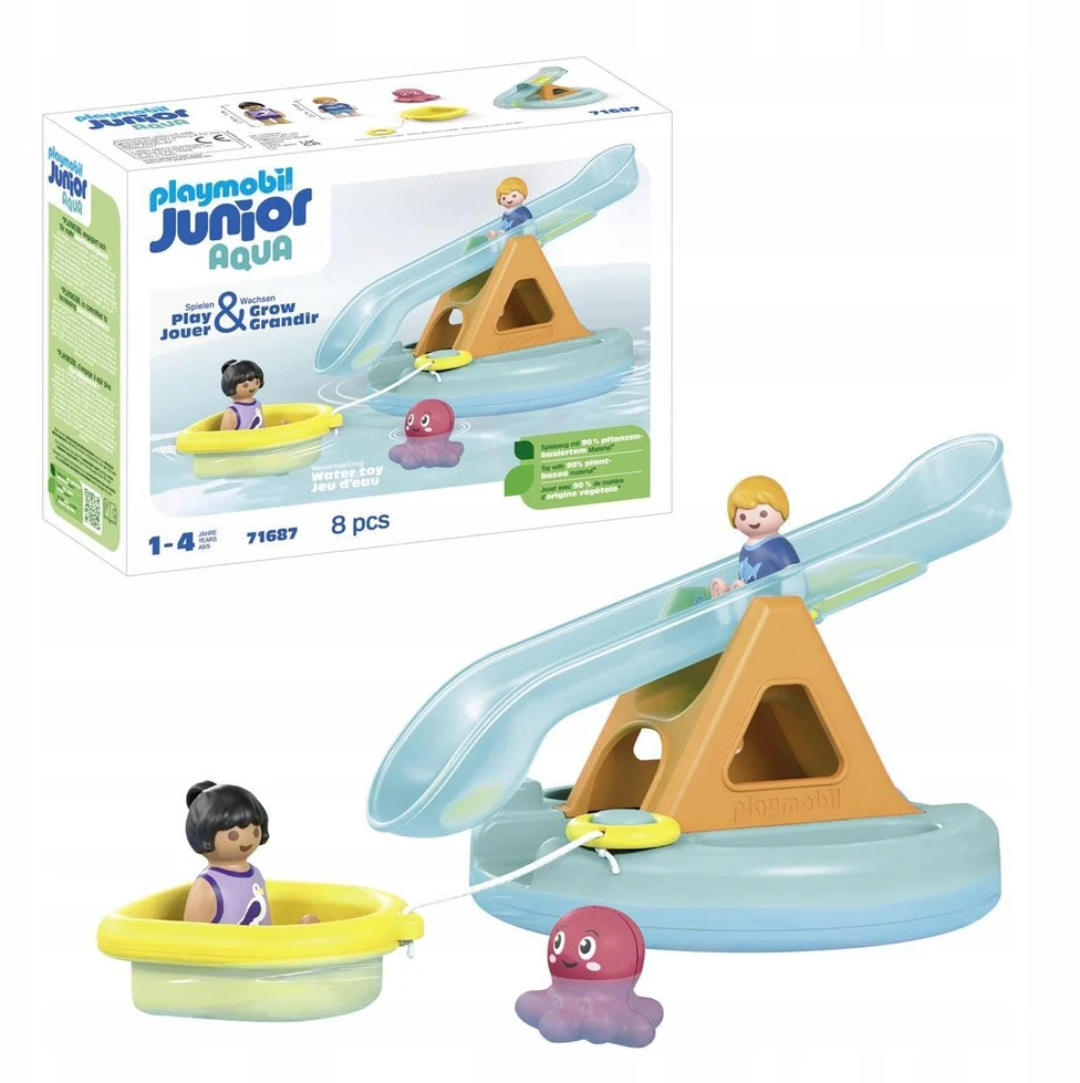 PLAYMOBIL Junior 71687 Sala su vandens čiuožykla, Žaislas maudynėms, Nuo 12 mėnesių