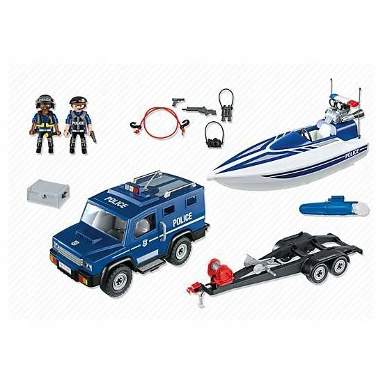 Žaislas - Playmobil 5187 Policijos sunkvežimis su greitaeige valtimi (Playmobil, 5187, nuo 4 metų, įvairių spalvų)