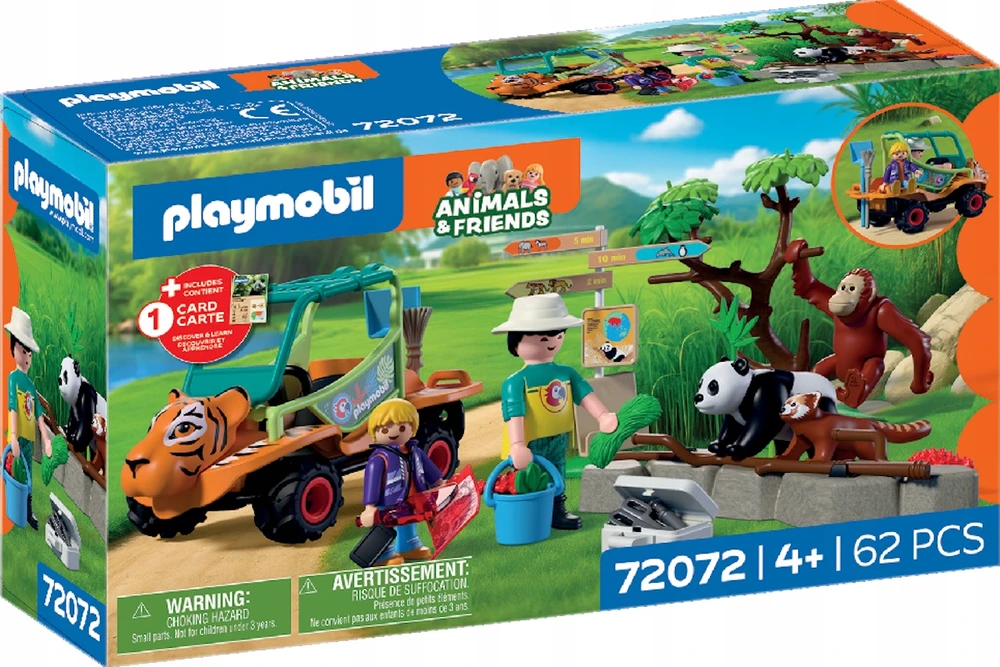 PLAYMOBIL - Zoologijos sodas: Zoologijos sodo prižiūrėtojas su transporto priemone (72072)