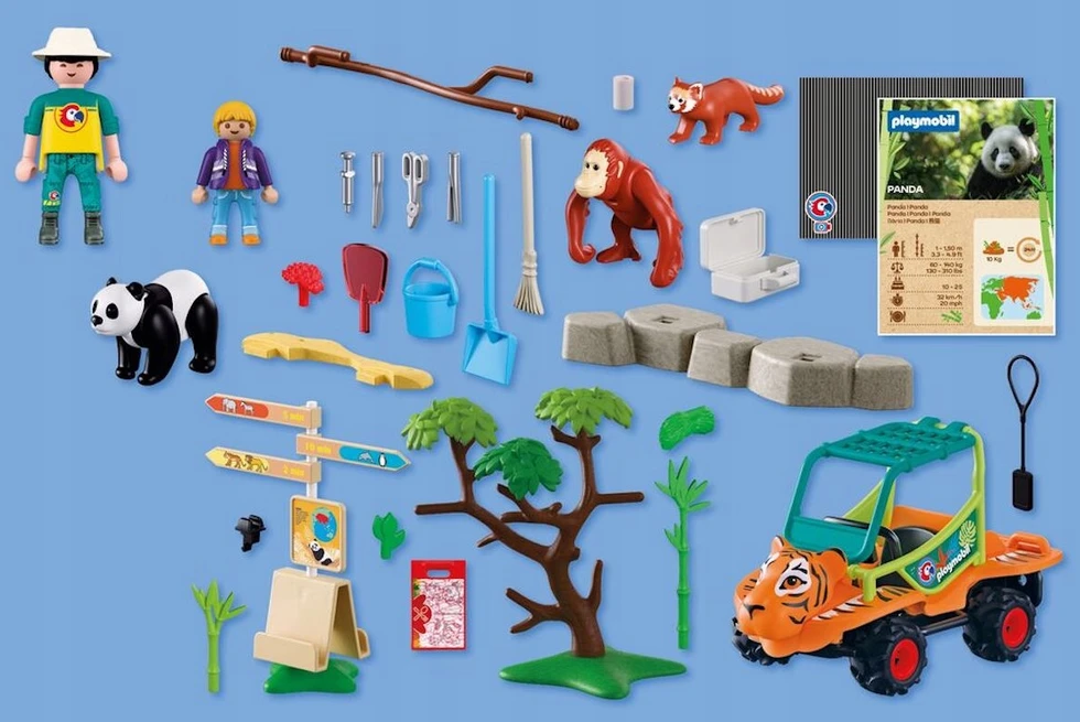 PLAYMOBIL - Zoologijos sodas: Zoologijos sodo prižiūrėtojas su transporto priemone (72072)