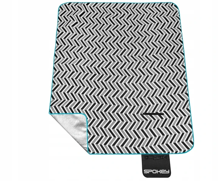 Vilnonė iškylos antklodė 180 x 210 cm su aliuminio folija Spokey PICNIC ZIGZAG