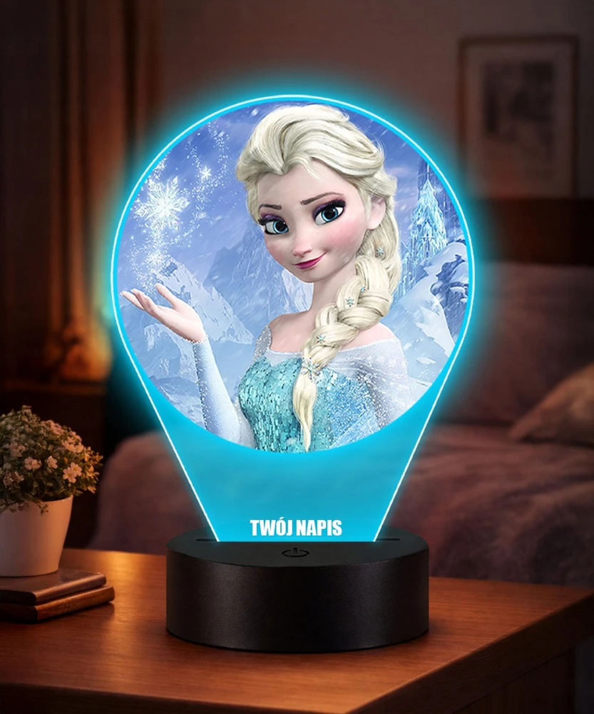 Plexido 3D Elsa Frozen LED lempa mergaitei dovanų