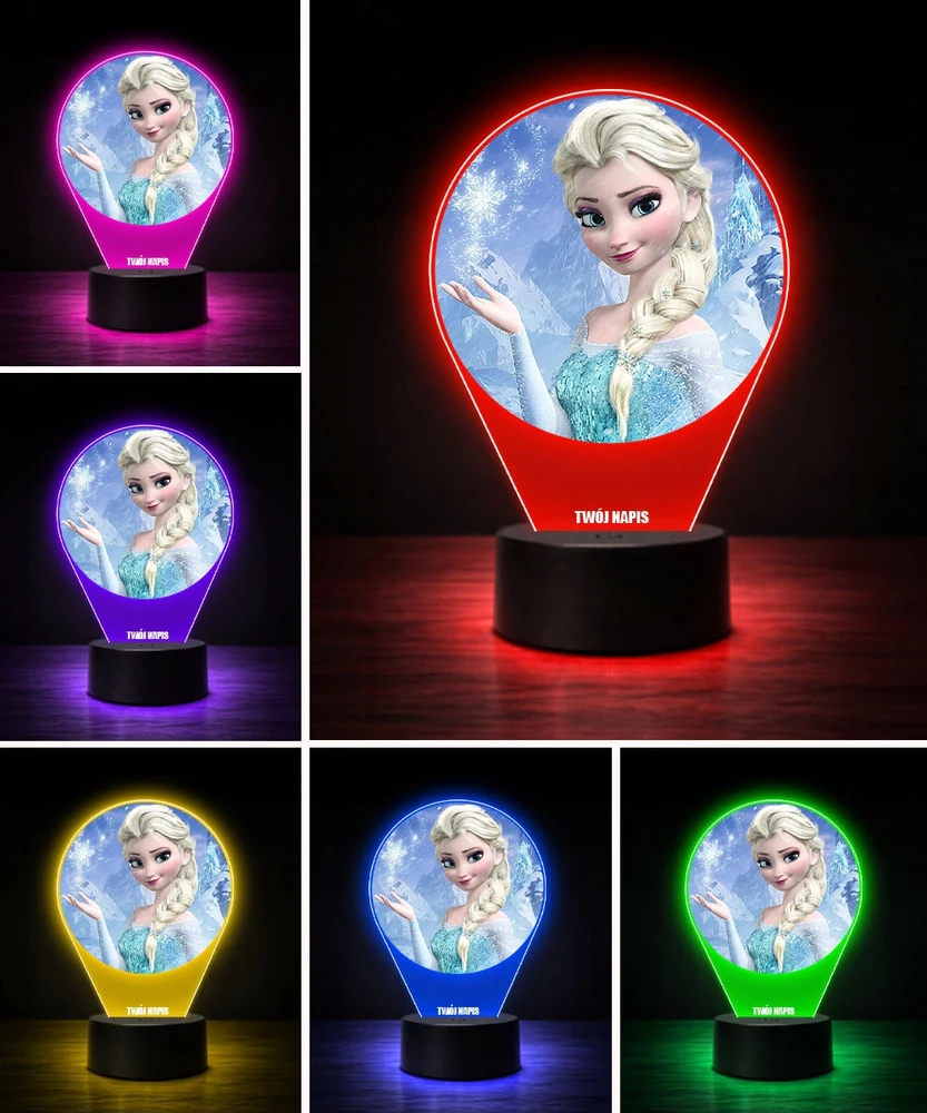 Plexido 3D Elsa Frozen LED lempa mergaitei dovanų