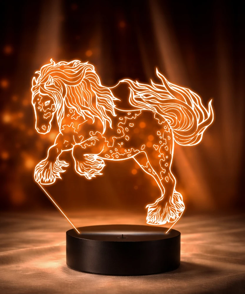 Plexido 3D LED arklio nakties lempa Arklio dovanų graviruotas vardas