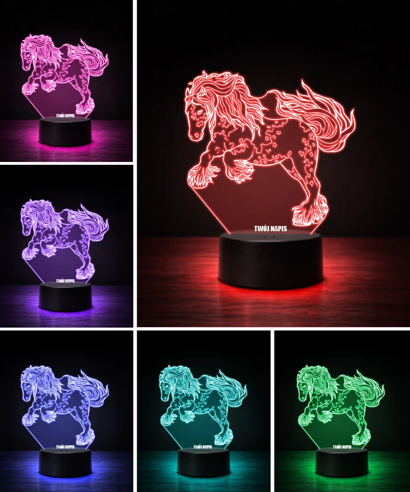 Plexido 3D LED arklio nakties lempa Arklio dovanų graviruotas vardas