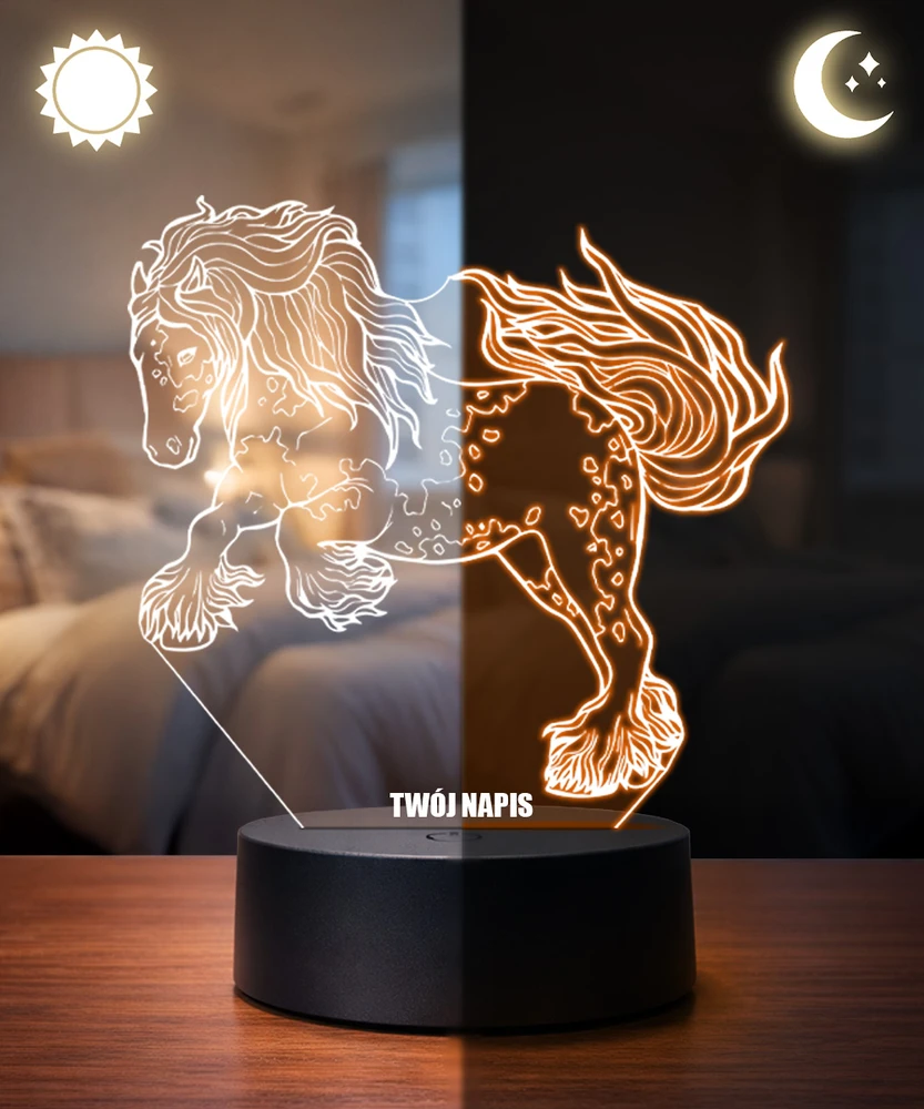 Plexido 3D LED arklio nakties lempa Arklio dovanų graviruotas vardas